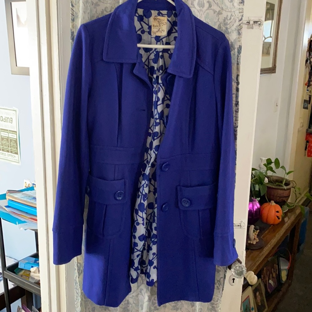 Cobalt pea coat